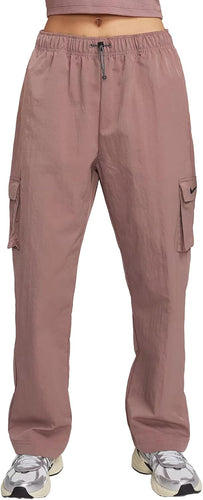Nike Sportswear Essential Women's High-Rise Woven Cargo Trousers, Smokey Mauve/Black, Medium